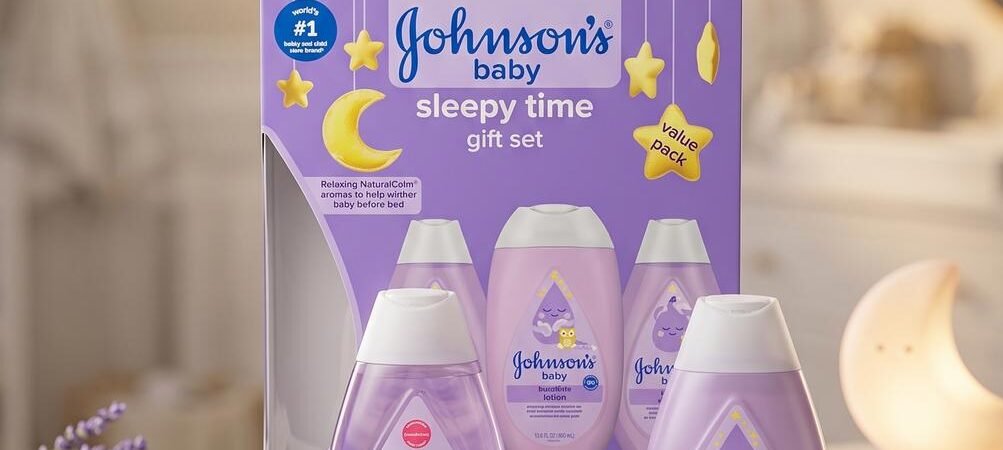 Baby Sleep Routine Gift Set 3 Piece Johnson’s Calming Shampoo Lotion Bath