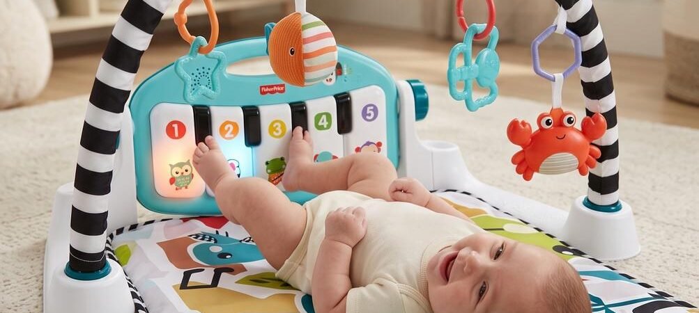Newborn Baby Gym with Piano and Lights for Tummy Time