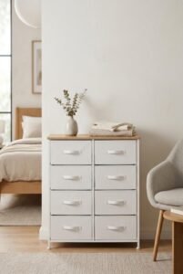 8 Drawer Dresser for Small Spaces with Sturdy Steel Frame